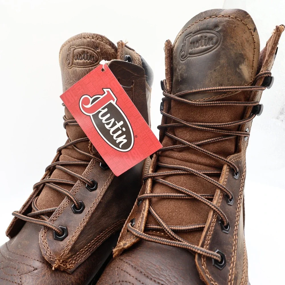 Justin Modern SE681 Work Boots Mens 12 D Brown Leather New With Tags